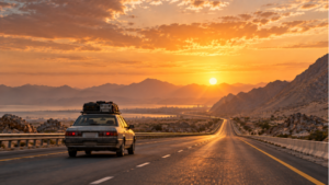 The best place to understand a great car is somewhere between where you started and where you are going.